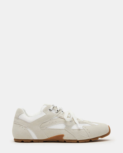 AZIEL White Low-Top Lace-Up Women's Sneakers Steve Madden WHITE SUEDE