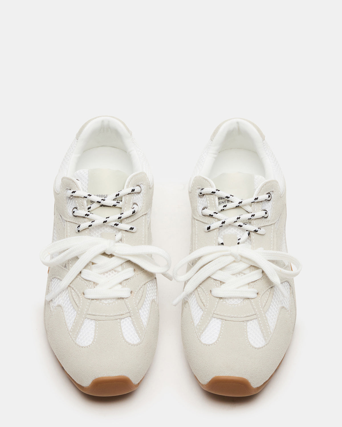AZIEL White Low-Top Lace-Up Women's Sneakers Steve Madden WHITE SUEDE