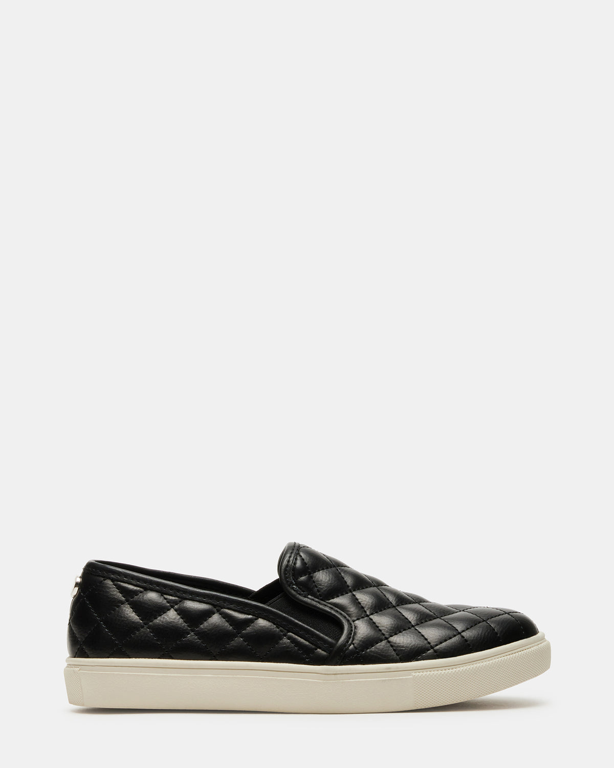 ECENTRCQ Black Leather Women's Slip On Sneakers Steve Madden BLACK