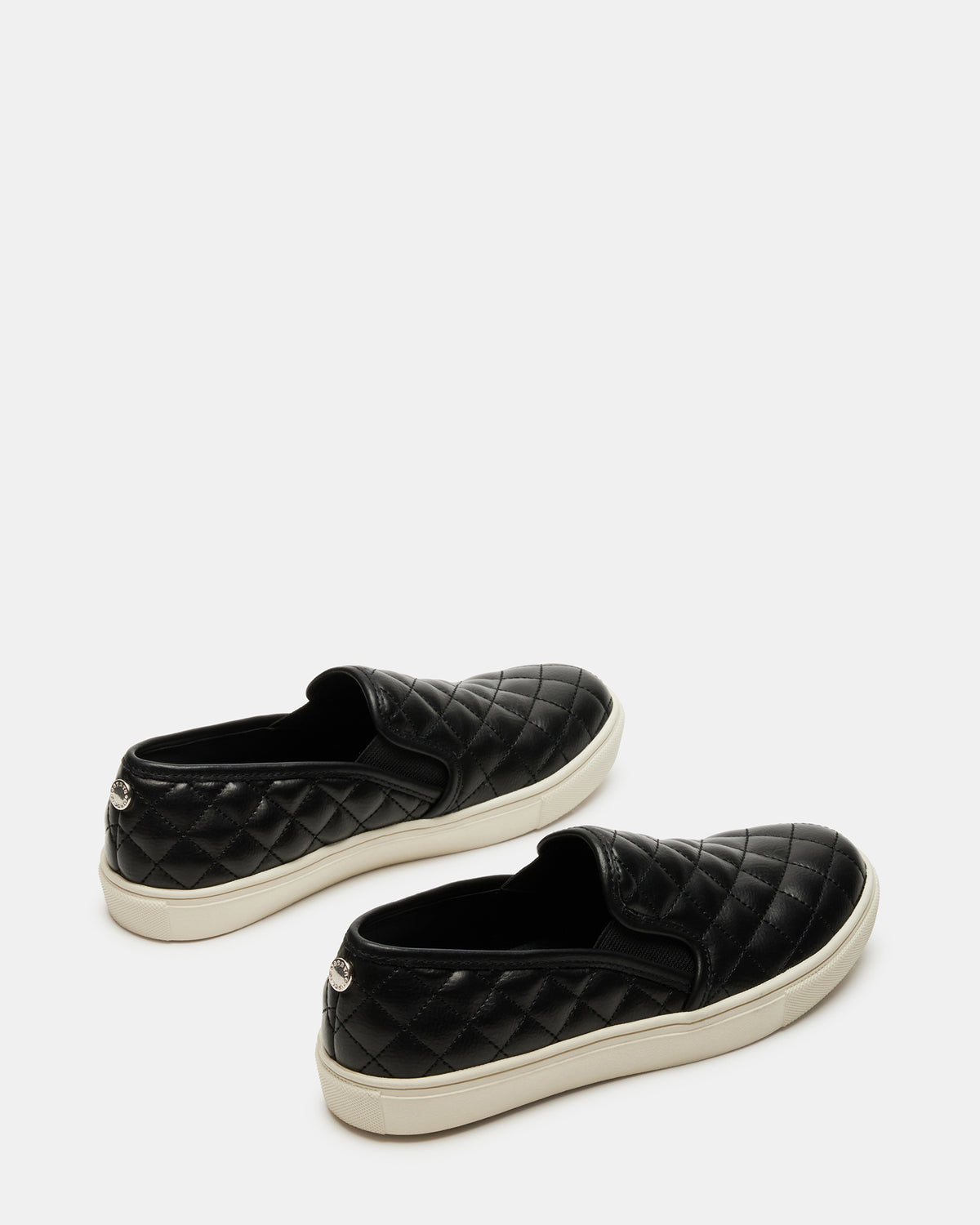 ECENTRCQ Black Leather Women's Slip On Sneakers Steve Madden BLACK
