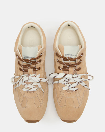 AZIEL Sand Suede Low-Top Lace-Up Women's Sneakers Steve Madden SAND SUEDE
