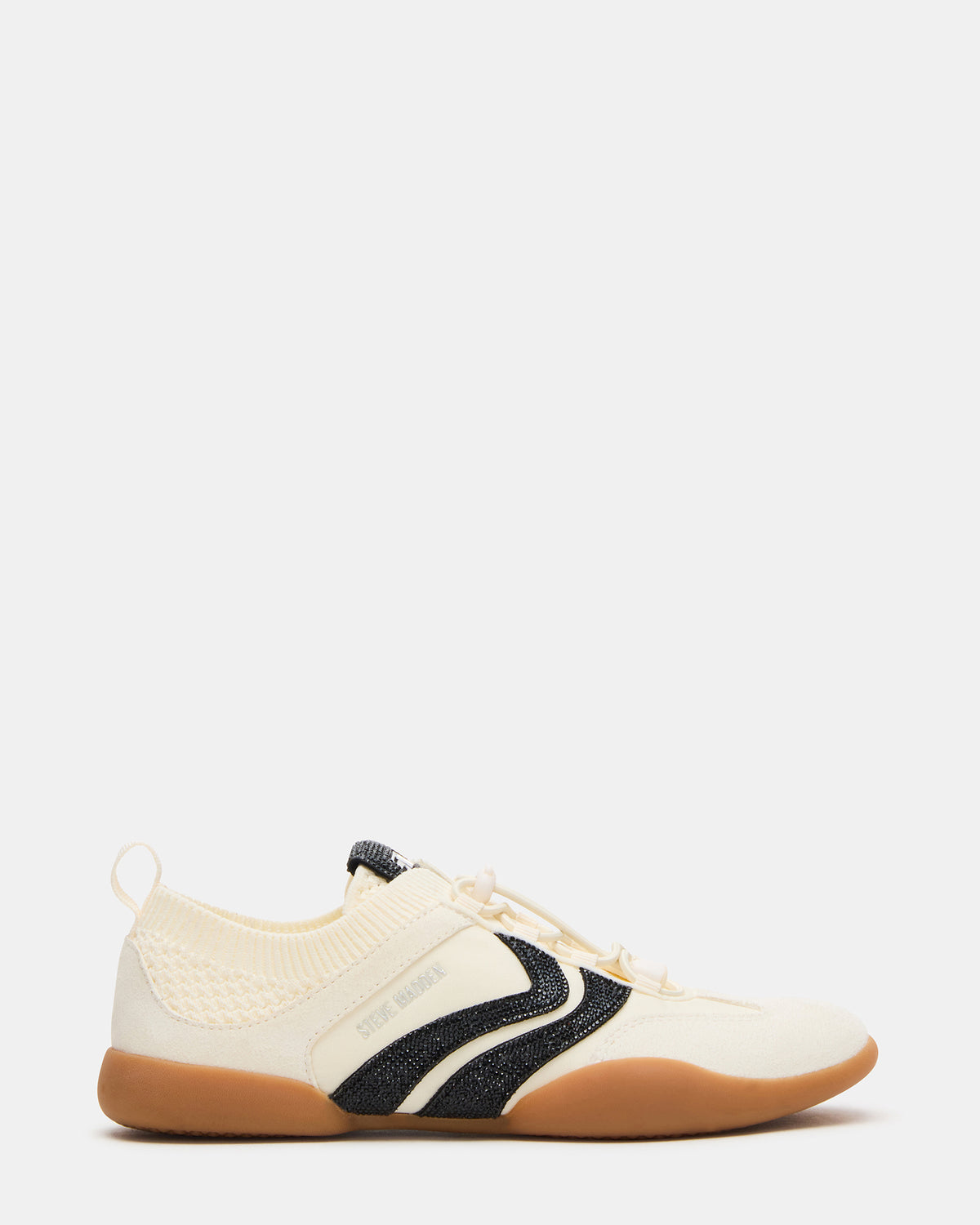 REBOOT Bone Rhinestones Low-Top Lace-Up Women's Sneaker Steve Madden BONE