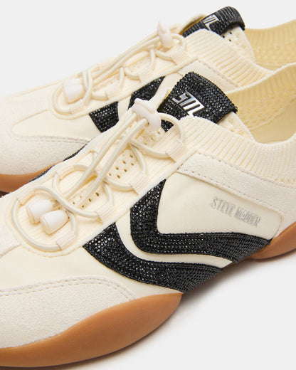REBOOT Bone Rhinestones Low-Top Lace-Up Women's Sneaker Steve Madden BONE