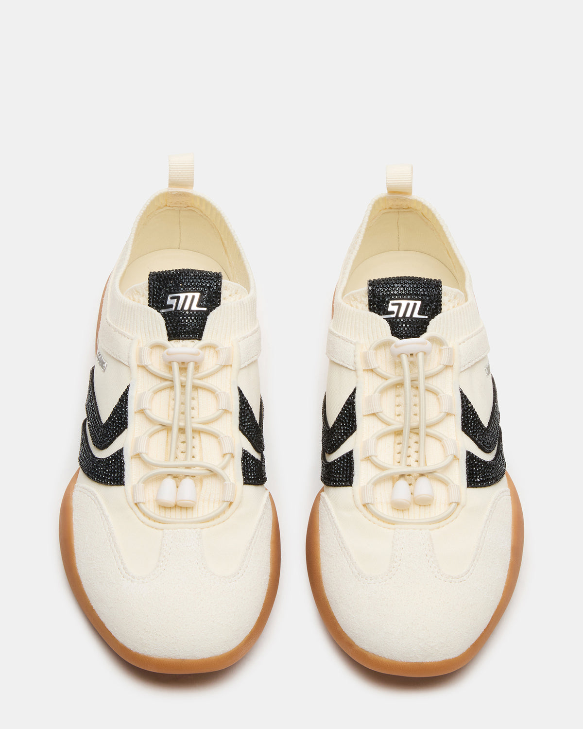 REBOOT Bone Rhinestones Low-Top Lace-Up Women's Sneaker Steve Madden BONE