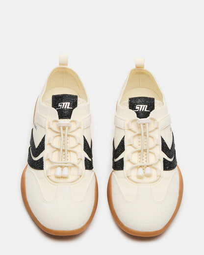REBOOT Bone Rhinestones Low-Top Lace-Up Women's Sneaker Steve Madden BONE