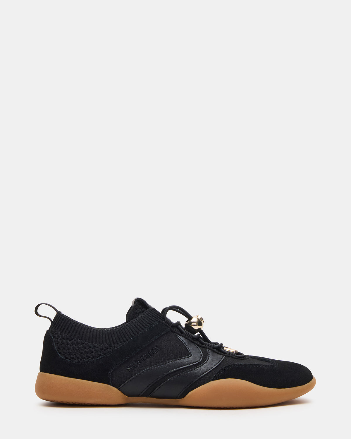 REBOOT Black Glitter Black Low-Top Lace-Up Women's Sneaker Steve Madden BLACK
