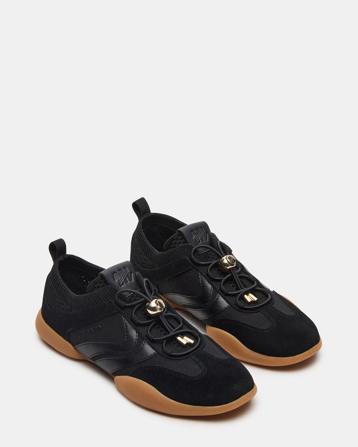 REBOOT Black Glitter Black Low-Top Lace-Up Women's Sneaker Steve Madden BLACK