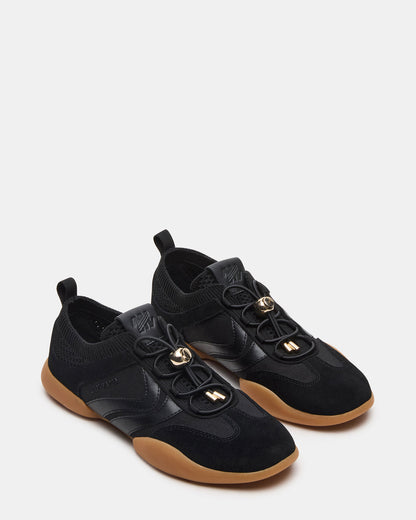 REBOOT Black Glitter Black Low-Top Lace-Up Women's Sneaker Steve Madden BLACK