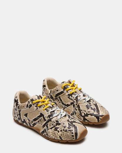 AZIEL Tan Snake Low-Top Lace-Up Women's Sneakers Steve Madden TAN SNAKE