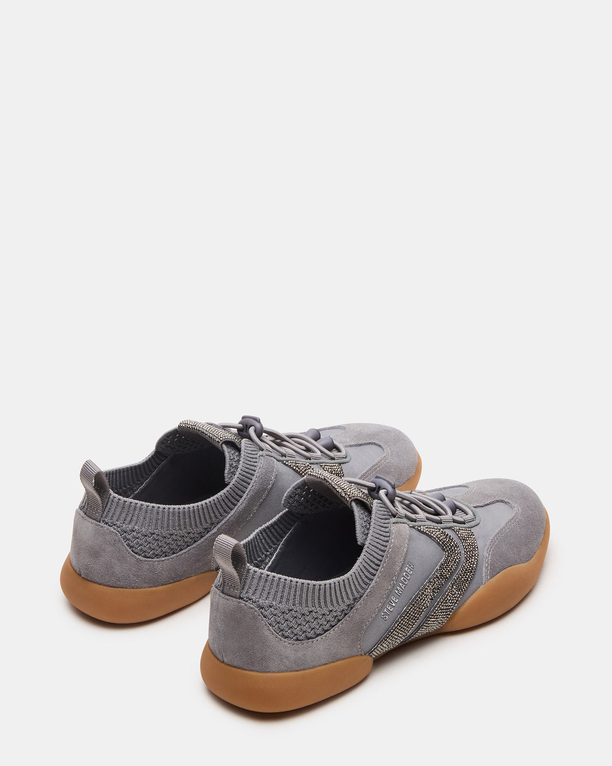 REBOOT Grey Rhinestones Low-Top Lace-Up Women's Sneaker Steve Madden GREY