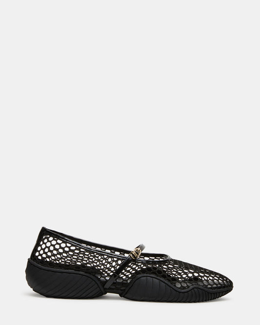 VICKEE Black Mesh Mary Jane Buckle Chunky Sole Ballet Women's Sneaker Steve Madden BLACK MESH
