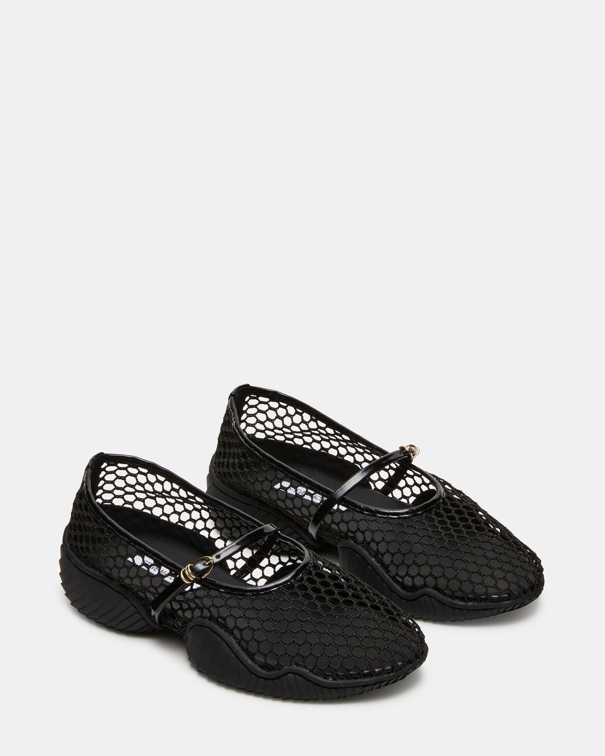 VICKEE Black Mesh Mary Jane Buckle Chunky Sole Ballet Women's Sneaker Steve Madden BLACK MESH