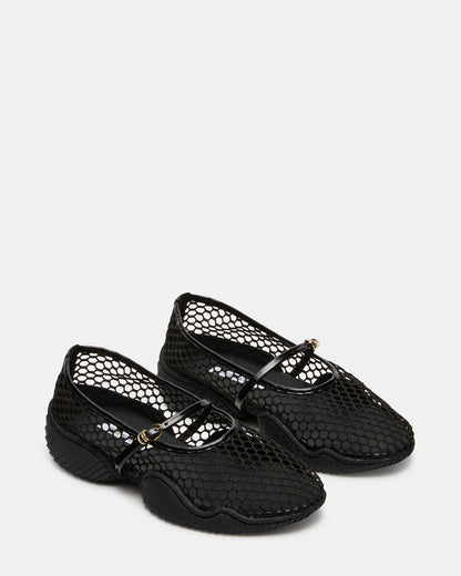 VICKEE Black Mesh Mary Jane Buckle Chunky Sole Ballet Women's Sneaker Steve Madden BLACK MESH