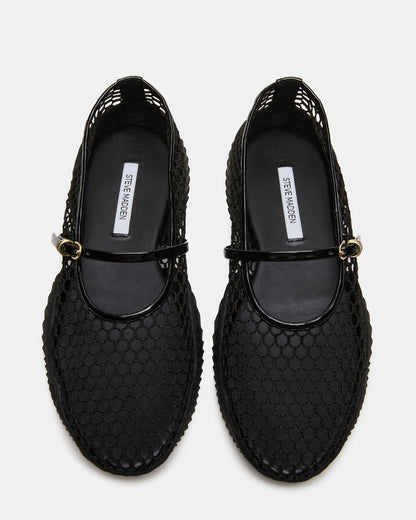 VICKEE Black Mesh Mary Jane Buckle Chunky Sole Ballet Women's Sneaker Steve Madden BLACK MESH