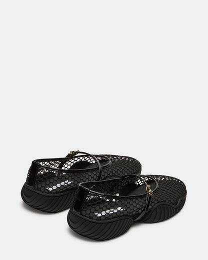 VICKEE Black Mesh Mary Jane Buckle Chunky Sole Ballet Women's Sneaker Steve Madden BLACK MESH