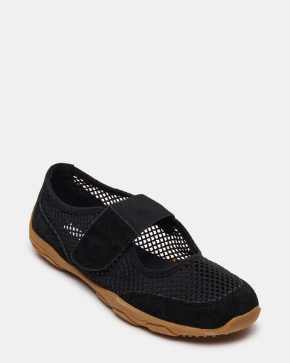 BANKS Black Mesh Velcro Mary Jane Women's Sneaker Steve Madden BLACK MESH