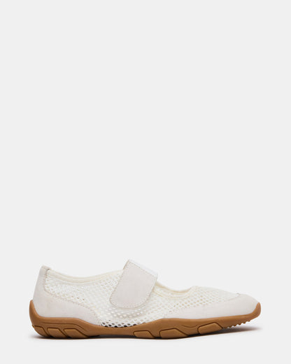 BANKS White Mesh Velcro Mary Jane Women's Sneaker Steve Madden WHITE MESH