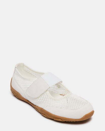 BANKS White Mesh Velcro Mary Jane Women's Sneaker Steve Madden WHITE MESH