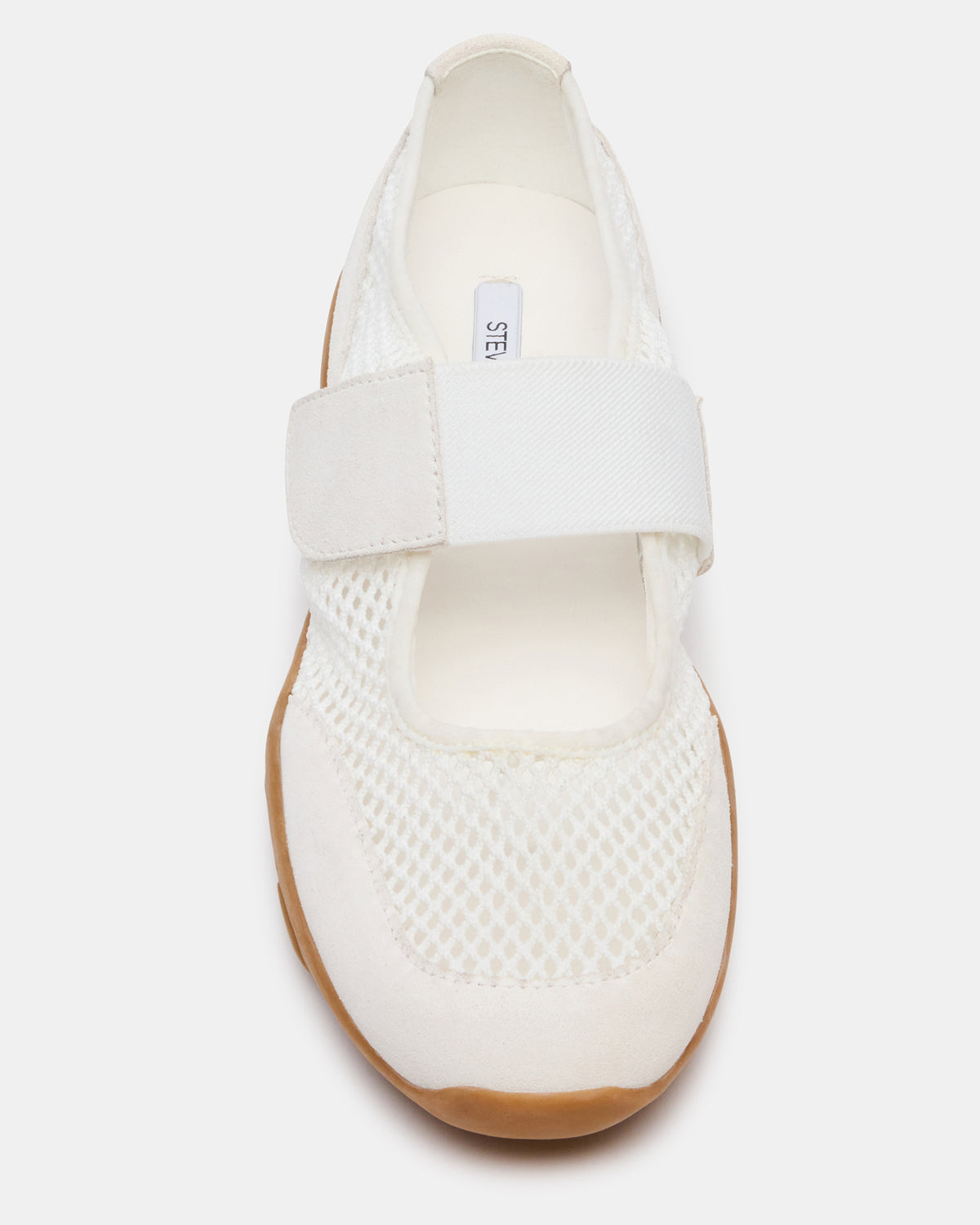 BANKS White Mesh Velcro Mary Jane Women's Sneaker Steve Madden WHITE MESH