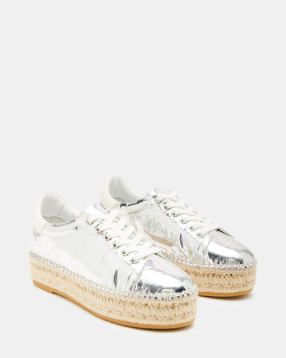 BECKY Silver Multi Women's Espadrille Platform Casual Sneakers Steve Madden SILVER MULTI