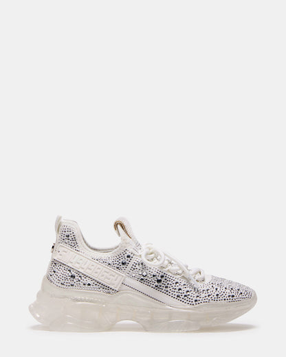 MAXIMA White Rhinestones Sneakers | Women's Sneakers Steve Madden WHITE MULTI