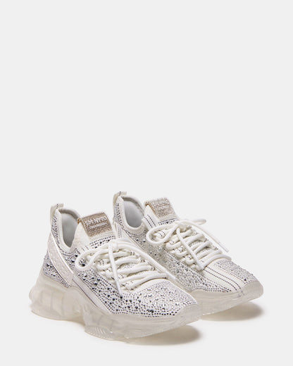 MAXIMA White Rhinestones Sneakers | Women's Sneakers Steve Madden WHITE MULTI