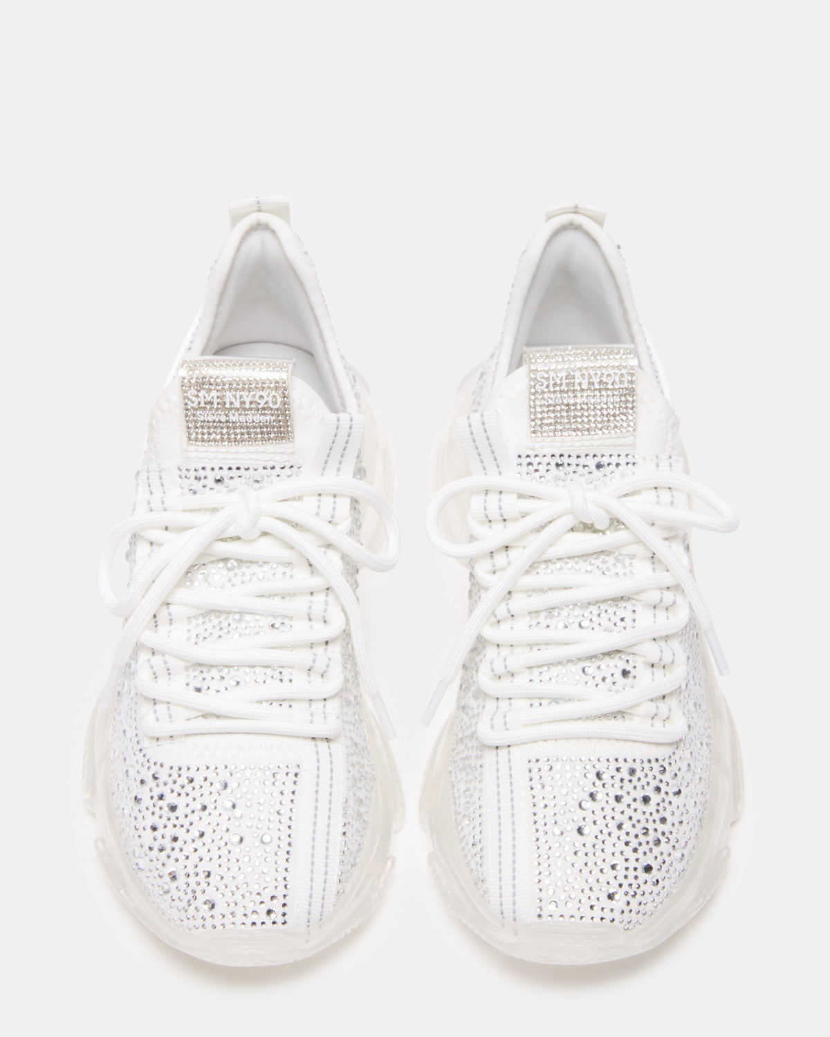 MAXIMA White Rhinestones Sneakers | Women's Sneakers Steve Madden WHITE MULTI