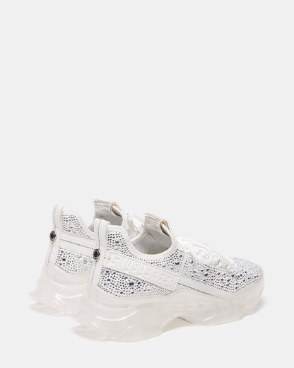 MAXIMA White Rhinestones Sneakers | Women's Sneakers Steve Madden WHITE MULTI
