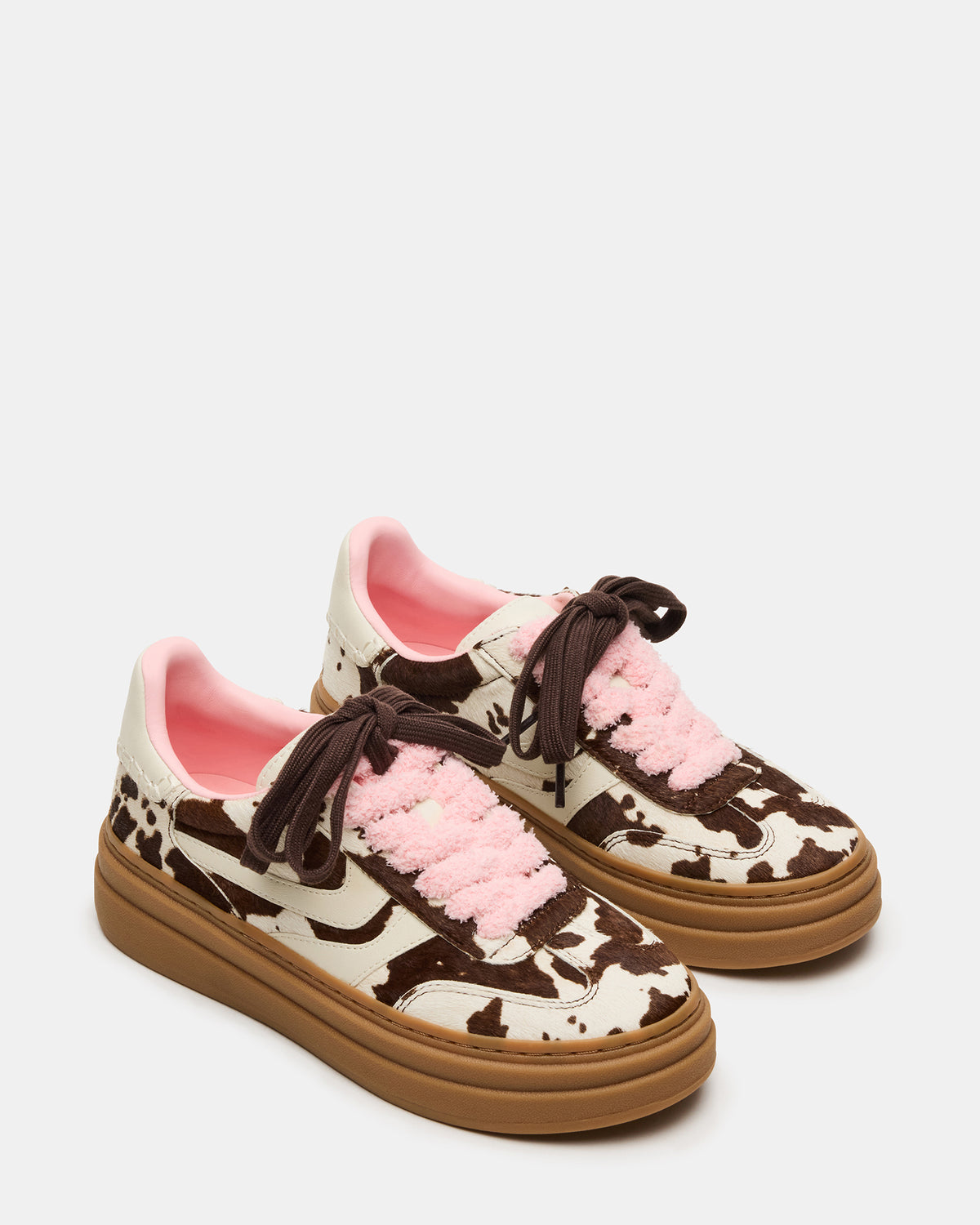 DODGE Brown Cow Print Low-Top Platform Women's Sneaker Steve Madden BROWN MULTI