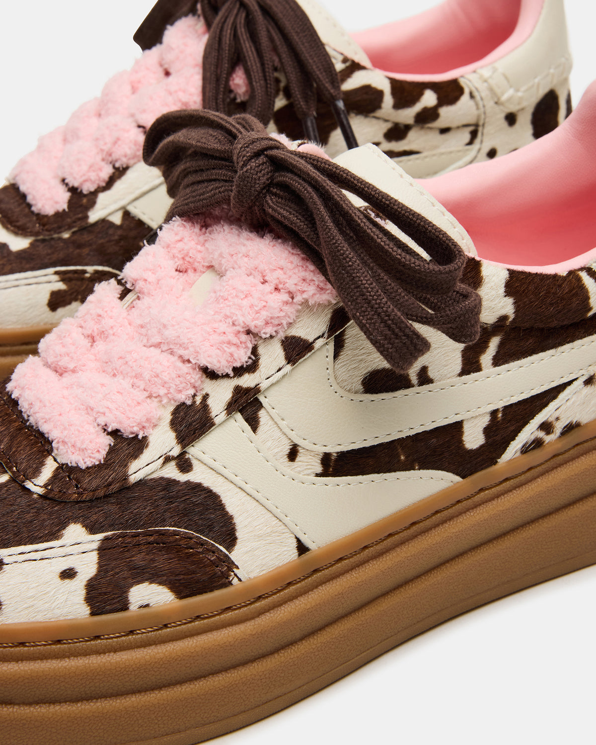 DODGE Brown Cow Print Low-Top Platform Women's Sneaker Steve Madden BROWN MULTI