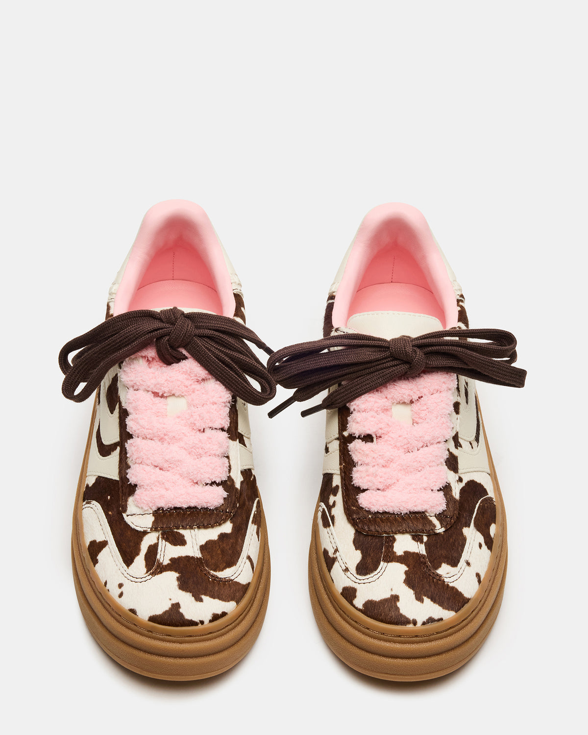 DODGE Brown Cow Print Low-Top Platform Women's Sneaker Steve Madden BROWN MULTI
