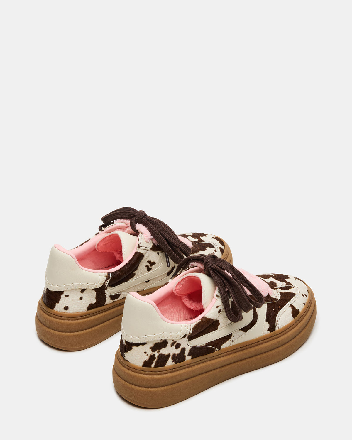 DODGE Brown Cow Print Low-Top Platform Women's Sneaker Steve Madden BROWN MULTI