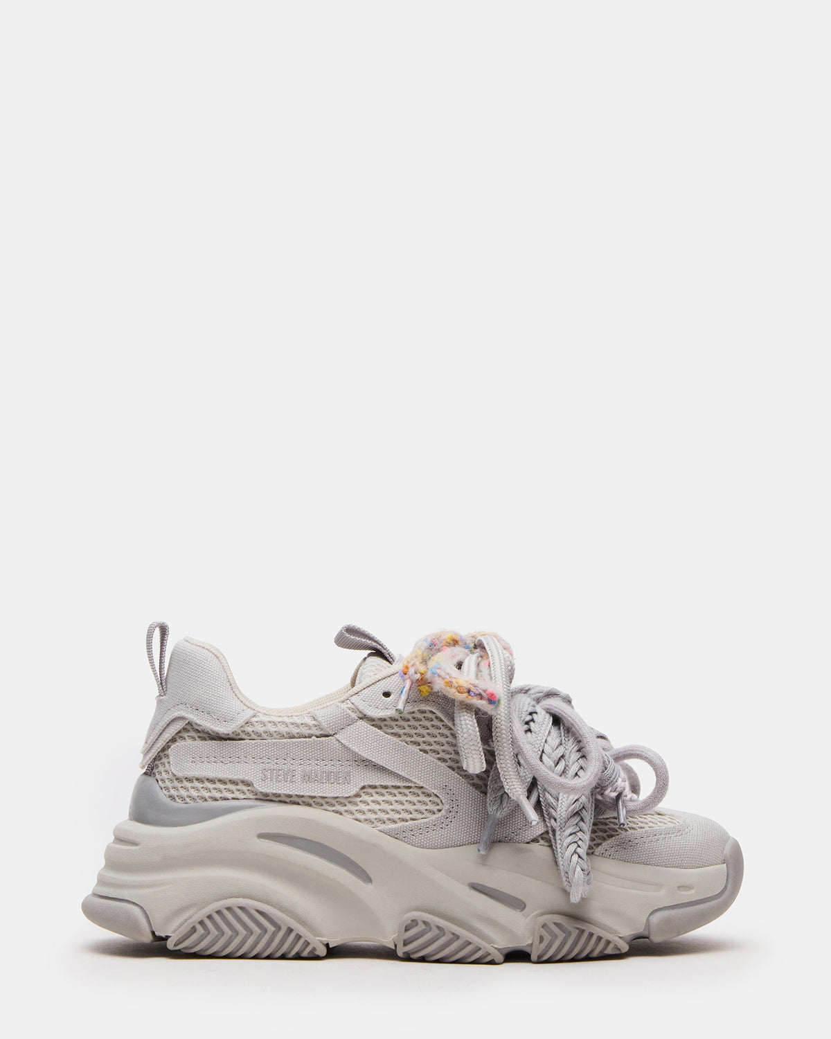 PRYCE Grey Low-Top Lace-Up Chunky Platform Women's Sneaker Steve Madden GREY