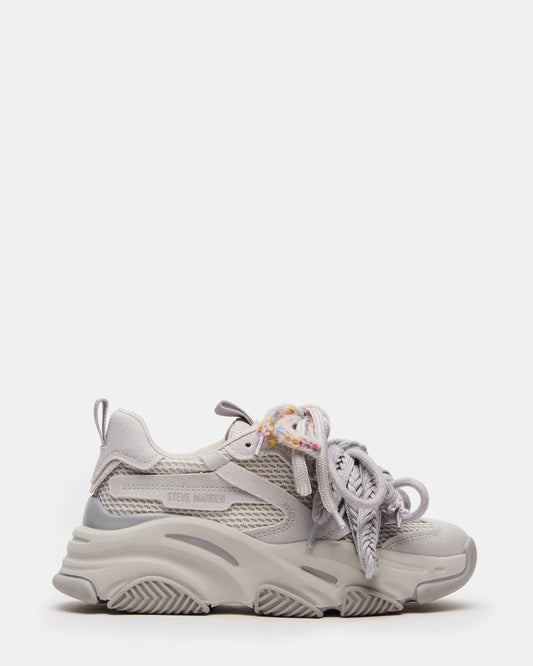 PRYCE Grey Low-Top Lace-Up Chunky Platform Women's Sneaker Steve Madden GREY