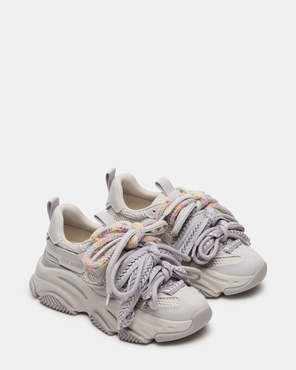 PRYCE Grey Low-Top Lace-Up Chunky Platform Women's Sneaker Steve Madden GREY