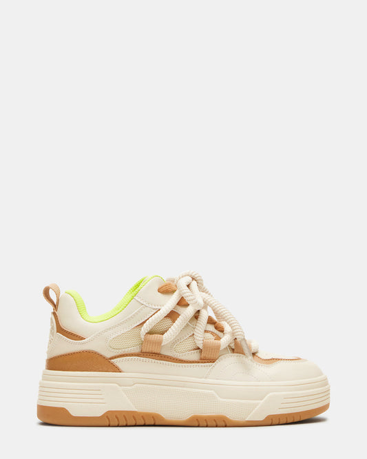 BOOMER Tan Multi Platform Chunky Sneaker | Women's Sneakers Steve Madden TAN MULTI