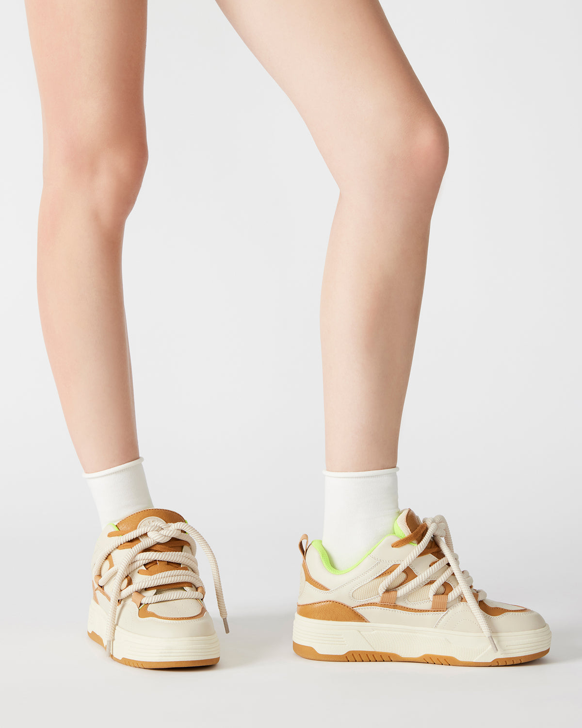 BOOMER Tan Multi Platform Chunky Sneaker | Women's Sneakers Steve Madden TAN MULTI