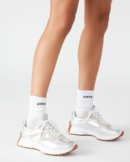 CAMPO Silver Lace-Up Women's Sneaker Steve Madden SILVER