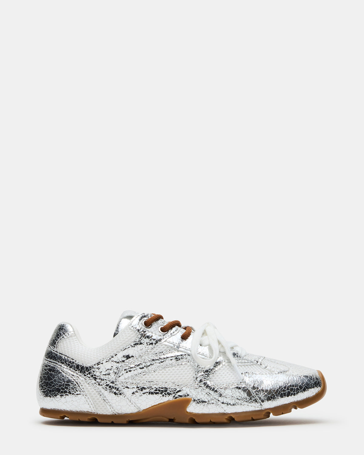 AZIEL Silver Low-Top Lace-Up Women's Sneakers Steve Madden SILVER