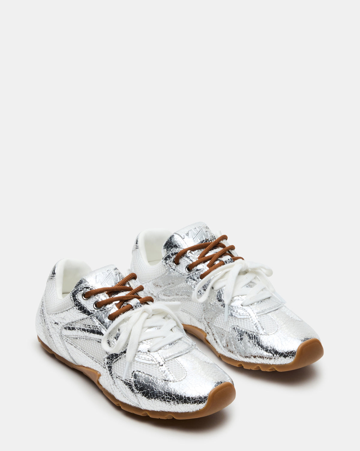 AZIEL Silver Low-Top Lace-Up Women's Sneakers Steve Madden SILVER