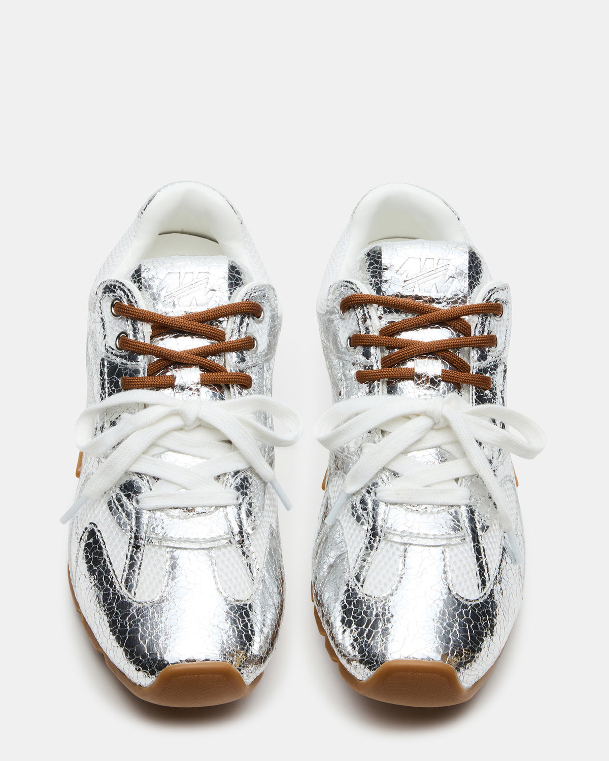 AZIEL Silver Low-Top Lace-Up Women's Sneakers Steve Madden SILVER