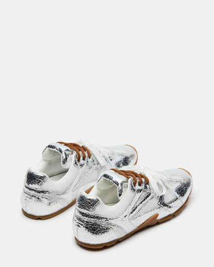 AZIEL Silver Low-Top Lace-Up Women's Sneakers Steve Madden SILVER