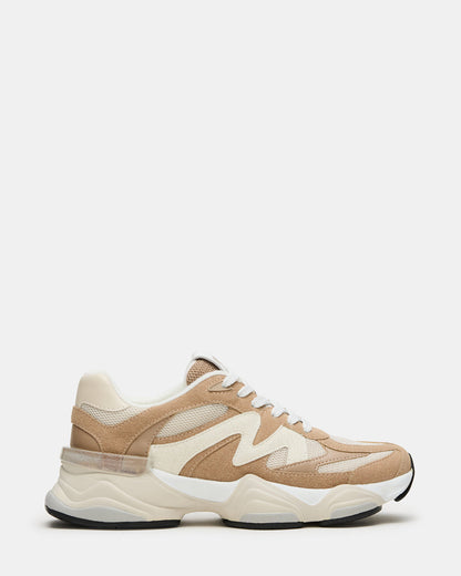SEBI Taupe Multi Low-Top Lace-Up Women's Sneaker Steve Madden TAUPE MULTI