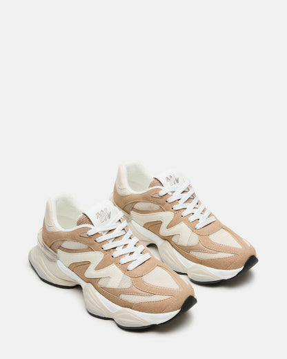 SEBI Taupe Multi Low-Top Lace-Up Women's Sneaker Steve Madden TAUPE MULTI