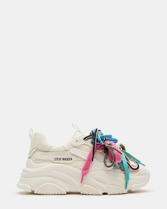 PRYCE White Low-Top Lace-Up Chunky Platform Women's Sneaker Steve Madden WHITE