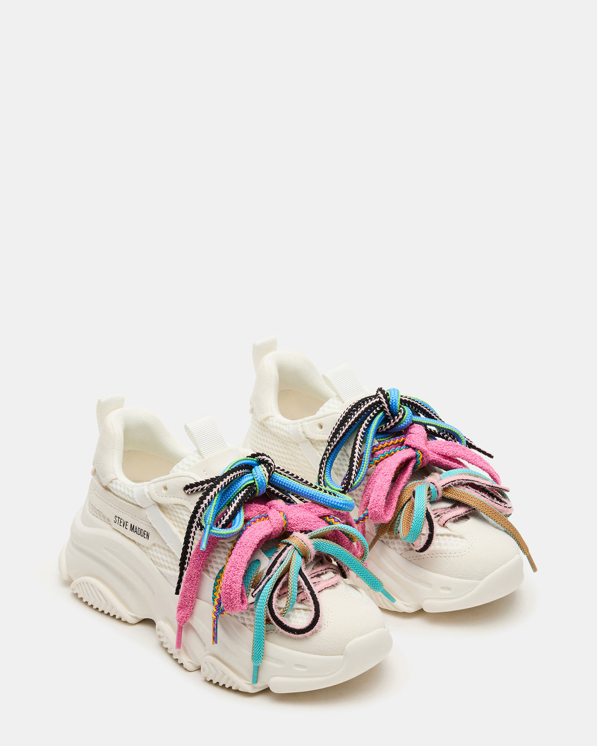 PRYCE White Low-Top Lace-Up Chunky Platform Women's Sneaker Steve Madden WHITE