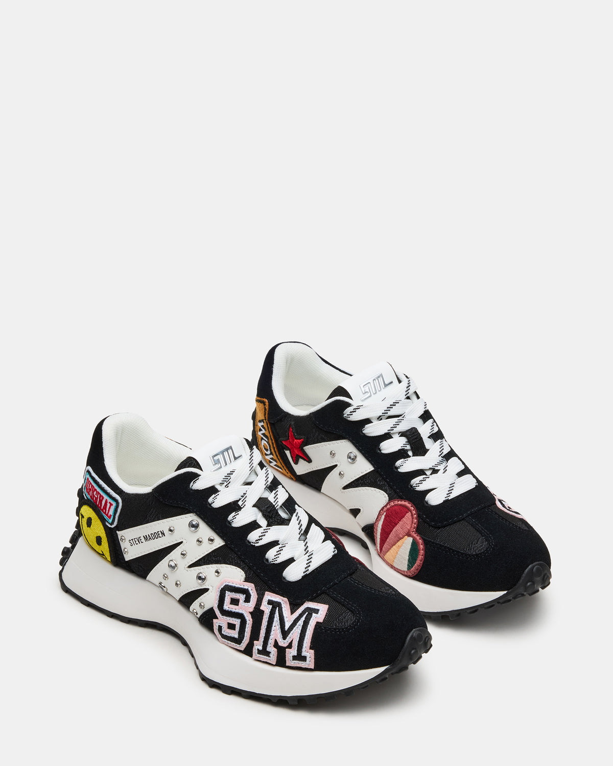 CAMPO Black Multi Patches Lace-Up Women's Sneaker Steve Madden BLACK MULTI