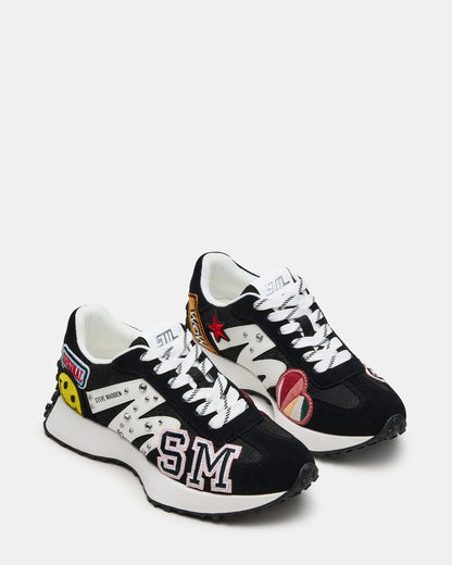 CAMPO Black Multi Patches Lace-Up Women's Sneaker Steve Madden BLACK MULTI