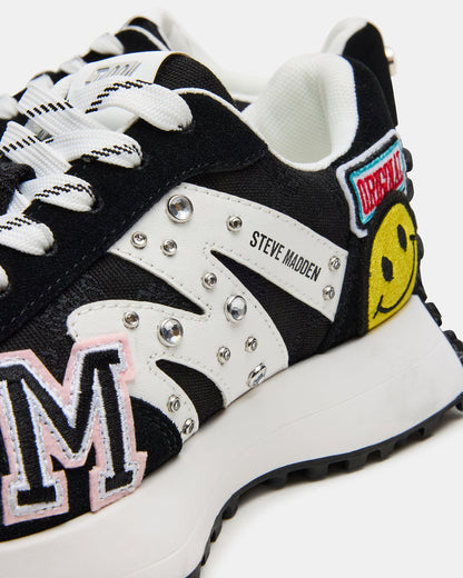 CAMPO Black Multi Patches Lace-Up Women's Sneaker Steve Madden BLACK MULTI