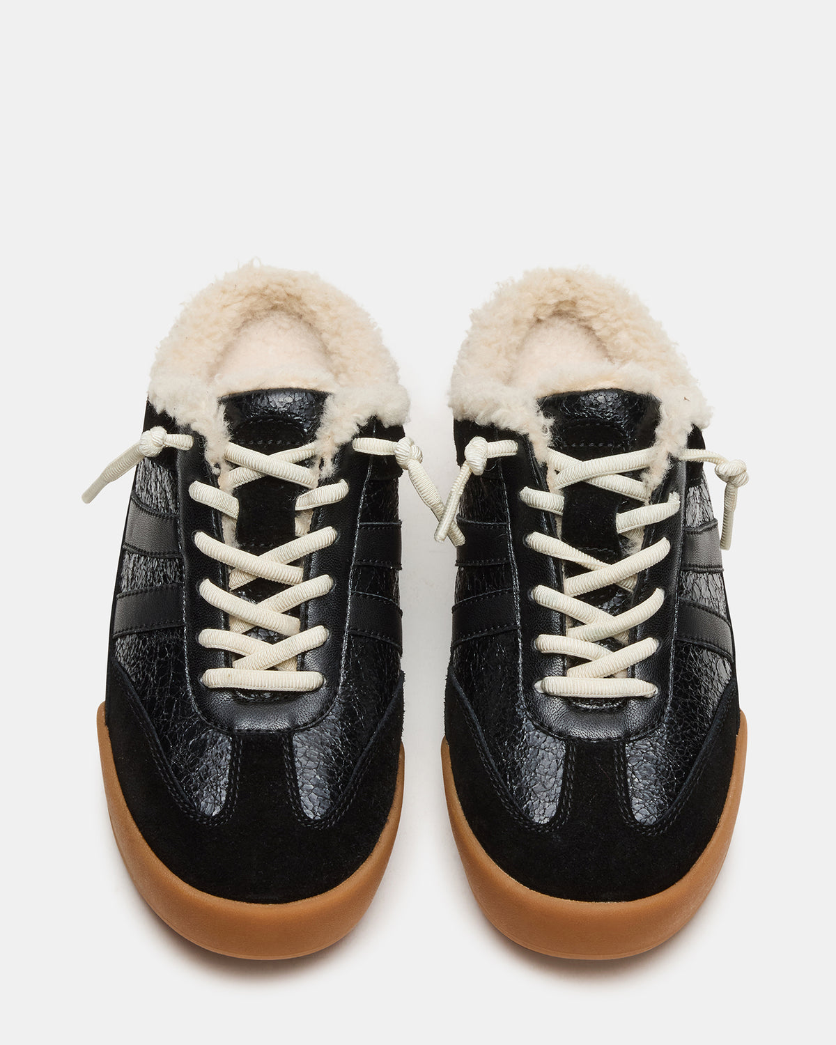 VANDY Faux Fur Black Multi Low-Top Lace-Up Mule Women's Sneaker Steve Madden BLACK MULTI